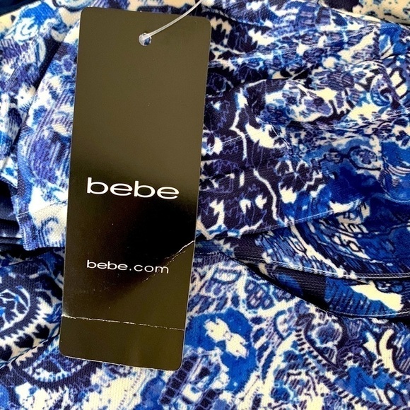 Bebe Swim Suit 1 Piece, Size M, Navy, Blue & White Print. - Picture 4 of 9